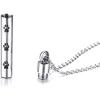 imagePawprint Urn Stainless Steel Pendant Necklace for Women Girls Men Polished Cylinder Charm Chain 20 inches Ashes Cremation Keepsake Memorial Jewelry for Dog Cat Pet Lover
