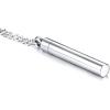 imagePawprint Urn Stainless Steel Pendant Necklace for Women Girls Men Polished Cylinder Charm Chain 20 inches Ashes Cremation Keepsake Memorial Jewelry for Dog Cat Pet Lover