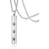 imagePawprint Urn Stainless Steel Pendant Necklace for Women Girls Men Polished Cylinder Charm Chain 20 inches Ashes Cremation Keepsake Memorial Jewelry for Dog Cat Pet Lover