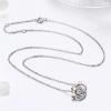 imageInfinity Love Heart Cat Necklace for Women Girls 925 Sterling Silver TwoTone Hollow out Mother and Daughter Kitten Ear Pendant Choker Necklace Double Interlocking Circles Jewelry Cute Delicate