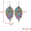 imageFiligree Long Leaf Drop Statement Earrings for Women Girls Vintage Bohemian Colorful Leaves Dangle Stud Hook Earring Fashion Dainty Boho Ethnic Jewelry Heart