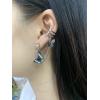 image3 Pcs Butterfly Ear Cuff Cartilage Crawler Climber Earrings Set for Women Girls Cubic Zirconia Silver Plated Enamel Tassel Chain Drop Dangle Piercing Stud Wrap Hypoallergenic Y2K Jewelry