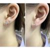 imageCZ Planet Cuff Chain Double Piercing Earrings Crawler Climber Women 925 Sterling Silver Hypoallergenic Asymmetric Opal Stud Tassel Dangle Drop Dainty Cute Jewelry Birthday Anniversary BFF Daughter
