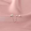 imageCZ Planet Cuff Chain Double Piercing Earrings Crawler Climber Women 925 Sterling Silver Hypoallergenic Asymmetric Opal Stud Tassel Dangle Drop Dainty Cute Jewelry Birthday Anniversary BFF Daughter
