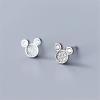 imageDainty CZ Mouse Stud Earrings for Teen Girls Women 925 Sterling Silver Cubic Zirconia Tiny Cute Mice Stud Tragus Post Pin Earrings Hypoallergenic Sensitive Ear Minimalist Jewelry GiftSilver