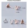 imageDainty CZ Mouse Stud Earrings for Teen Girls Women 925 Sterling Silver Cubic Zirconia Tiny Cute Mice Stud Tragus Post Pin Earrings Hypoallergenic Sensitive Ear Minimalist Jewelry GiftSilver