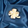 imageGreen Hearted Rhinestone Clover Leaf Brooch Pin for Women Girls Unisex Gold Plated Fashion Crystal Flower Brooches Lapel Pins Lucky Decor Dress Accessories St Patricks Day Holiday Festival Party Jewelry Gift
