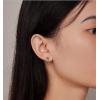imageHuggie CZ Clover Hoop Earrings for Women 925 Sterling Silver Green Crystal Hypoallergenic Small Flower Leaf Hoops Cuff Cartilage Elegant Lucky Birthday StPatricks Day Jewelry