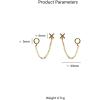 imageTassel Symbol Chain Drop Dangle Stud Earrings for Women Girls 925 Sterling Silver Double Piercing Female Gender Sign Studs Crawler Climber Letter X O Post Fashion Personalized Jewelry Unique Giftsyellow