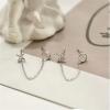 imageTassel Symbol Chain Drop Dangle Stud Earrings for Women Girls 925 Sterling Silver Double Piercing Female Gender Sign Studs Crawler Climber Letter X O Post Fashion Personalized Jewelry Unique GiftsSilvery