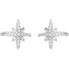 imageHuggie CZ Star Cuff Wrap Earrings for Women Girls S925 Sterling Silver Small Cute Snowflake Crystal Diamond Twinkle Galaxy Hoop Clip on Cartilage Non Piercing Jewelry Fashion Gifts Party Wedding