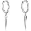 imageMinimalist Spike Dangle Drop Hoop Earrings for Women Girls 925 Sterling Silver Charms Hoops Cuff Cartilage Stud Tragus Helix Wrap Geometric Hypoallergenic Fashion Personalized PunkSilvery