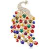 imageRhinestone Peacock Brooch Pin for Women Girls Fashion Exquisite Exaggerated Big Crystal Bird Animal Brooches Lapel Pins Elegant Dress Accessories Wedding Christmas Birthday Jewelry GiftGoldTone