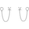 imageTassel Symbol Chain Drop Dangle Stud Earrings for Women Girls 925 Sterling Silver Double Piercing Female Gender Sign Studs Crawler Climber Letter X O Post Fashion Personalized Jewelry Unique GiftsSilvery
