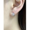 image6mm Tiny Cute Flower Hoop Sterling Silver Mini Small Cartilage Hoop Earrings for Women Girls Teens Hypoallergenic Dainty White Enameled Daisy Flowers 18g Piercing Huggie HoopsSilverTone
