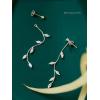 imageCZ Leaf Chandelier Dangle Studs Earrings for Women Girls S925 Sterling Silver Crystal Leaves Tassel Chain Drop Crawler Ball Bead Cuff Climber Diamond Post Charm Huggie Pierced Hypoallergenic Jewelry