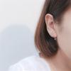 imageDtja Cute Sterling Silver Safety Pin Small Hoop Earrings for Women Teen Girls Cartilage Fashion Black Sleeper HoopsSilvery