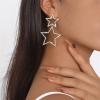 imageRhinestone Big Star Dangle Earrings for Women Girls Hypoallergenic Crystal Long Tassel Stars Charms Drop Dangling Stud Fashion Lightweight Festival Christmas Birthday Party Jewelry Dainty Gifts for Friends FansGoldTone