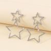 imageRhinestone Big Star Dangle Earrings for Women Girls Hypoallergenic Crystal Long Tassel Stars Charms Drop Dangling Stud Fashion Lightweight Festival Christmas Birthday Party Jewelry Dainty Gifts for Friends FansSilvery