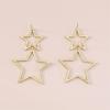 imageRhinestone Big Star Dangle Earrings for Women Girls Hypoallergenic Crystal Long Tassel Stars Charms Drop Dangling Stud Fashion Lightweight Festival Christmas Birthday Party Jewelry Dainty Gifts for Friends FansGoldTone