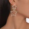 imageRhinestone Big Star Dangle Earrings for Women Girls Hypoallergenic Crystal Long Tassel Stars Charms Drop Dangling Stud Fashion Lightweight Festival Christmas Birthday Party Jewelry Dainty Gifts for Friends FansSilvery