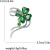 imageRhinestone Clover Flower Bow Brooch Pin for Women Silvery Fashion Green Crystal Shamrock Heart Leaf Brooches Lapel Pins Lucky Dress Accessories St Patricks Day Jewelry Gift