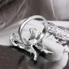 imageVintage CZ Angel Wing Statement Ring for Women Girls Oxidized Silver AB Crystal Boho Engagement Finger Rings Comfort Fit Retro Jewelry Dainty Gift Size 8