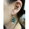 imageVintage Flower Pearl Dangle Earrings for Women Girls Gold Tone Enameled Bluegreen Leaf Petal Cluster Imitation Pearls Drop Dangling Fish Hook Stud Lightweight Retro Holiday Valentine Birthday Party