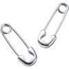 imageDtja Cute Sterling Silver Safety Pin Small Hoop Earrings for Women Teen Girls Cartilage Fashion Black Sleeper HoopsSilvery 20mm