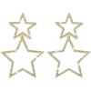 imageRhinestone Big Star Dangle Earrings for Women Girls Hypoallergenic Crystal Long Tassel Stars Charms Drop Dangling Stud Fashion Lightweight Festival Christmas Birthday Party Jewelry Dainty Gifts for Friends FansGoldTone