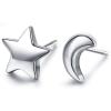 imageTiny Moon and Star Studs Earrings for Women S925 Sterling Silver Sensitive Ears Small Cute Cartilage Tragus Post Ear Huggie Hypoallergenic Asymmetric Jewelry Friend Gifts