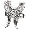 imageVintage CZ Angel Wing Statement Ring for Women Girls Oxidized Silver AB Crystal Boho Engagement Finger Rings Comfort Fit Retro Jewelry Dainty Gift Size 8