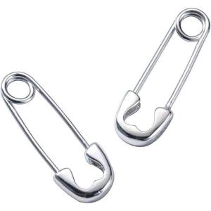 imageDtja Cute Sterling Silver Safety Pin Small Hoop Earrings for Women Teen Girls Cartilage Fashion Black Sleeper HoopsSilvery 20mm