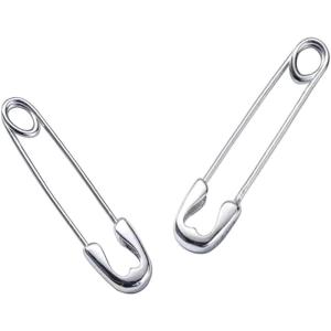 imageDtja Cute Sterling Silver Safety Pin Small Hoop Earrings for Women Teen Girls Cartilage Fashion Black Sleeper HoopsSilvery