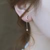 imageCZ Moon Star Tassel Dangle Earrings for Women Girls 925 Sterling Silver Cute Asymmetric Charms Chain Crescent Drop Dangling Stud Dainty Birthday Christmas Party Jewelry Gifts