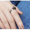 imageDtja Antique Cat Statement Open Wrap Ring for Women Girls Gothic Animal Paw Sideway Tails Finger Rings Comfort Fit Punk Vintage Jewelry Size 8