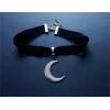 imageDtja Crescent Moon Choker Pendant Necklace for Women Boho Black Velvet Collar Necklace Adjustable Chain Vintage Jewelry