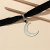 imageDtja Crescent Moon Choker Pendant Necklace for Women Boho Black Velvet Collar Necklace Adjustable Chain Vintage Jewelry