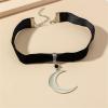 imageDtja Crescent Moon Choker Pendant Necklace for Women Boho Black Velvet Collar Necklace Adjustable Chain Vintage Jewelry
