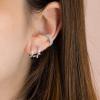 imageHuggie Beaded Small Sleeper Hoop Earrings for Women 925 Sterling Silver Minimalist Tiny Ball Bead Stud Cuff Cartilage Helix Wrap Fashion Dainty Hypoallergenic Jewelry Silver