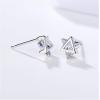 imageMinimalist Triangle CZ Stud Earrings for Women S925 Sterling Silver Tiny Small Cute Geometrical David Star Sparkling Cubic Zirconia Hypoallergenic Ear Studs Tragus Post Clear Crystal