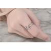 imageMoon Star Sun Statement Silver Plated Ring for Women CZ Engagement Layered Open Band Rings Adjustable Expandable Comfort Fit Wedding Promise Birthday Party Jewelry Double Lines