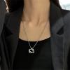 imageStainless Steel Geometric Pendant Necklace for Women Men Silver Plated Triangle Cube Dangle Adjustable Long Box Chain Charm Punk Hip Pop Hypoallergenic Jewelry
