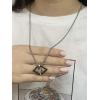 imageStainless Steel Geometric Pendant Necklace for Women Men Silver Plated Triangle Cube Dangle Adjustable Long Box Chain Charm Punk Hip Pop Hypoallergenic Jewelry