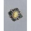 imageVintage Cameo Victorian Lady Maiden Crystal Rhinestone Flower Brooch Pin for Women Girls Oxidized Antiqued Gold Plated Lapel Banquet Wedding Birthday Jewelry Dainty Gift for Mother Sister
