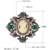 imageVintage Cameo Victorian Lady Maiden Crystal Rhinestone Flower Brooch Pin for Women Girls Oxidized Antiqued Gold Plated Lapel Banquet Wedding Birthday Jewelry Dainty Gift for Mother Sister