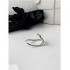 imageWave Double Finger Band Rings for Women Silver Plated Simple Asymmetrical Geometric Ring Comfort Fit Fashion Unique Party Jewelry Size 67