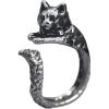 imageDtja Antique Cat Statement Open Wrap Ring for Women Girls Gothic Animal Paw Sideway Tails Finger Rings Comfort Fit Punk Vintage Jewelry Size 8