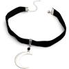 imageDtja Crescent Moon Choker Pendant Necklace for Women Boho Black Velvet Collar Necklace Adjustable Chain Vintage Jewelry