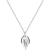 imageDtja Delicate Bell Flower Pendant Necklace 925 Sterling Silver for Women SilverToned Adjustable Lily of the Valley Floral Charm Choker Chain